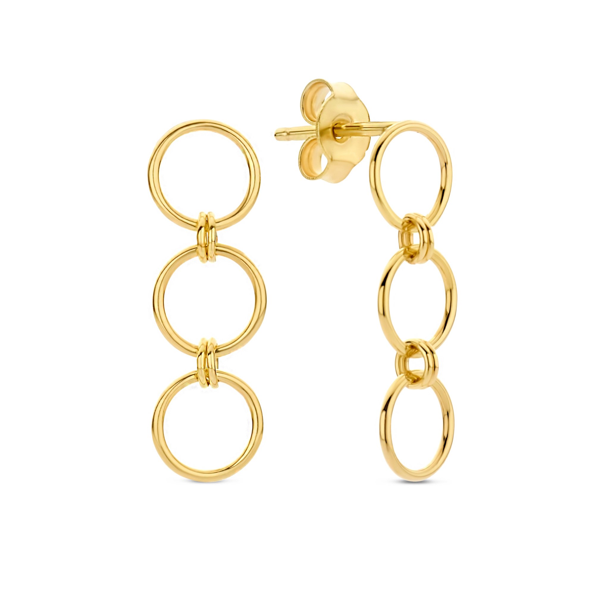 Earrings, Brass Round Drop Engraved With `LOVE’ 2cm Diameter