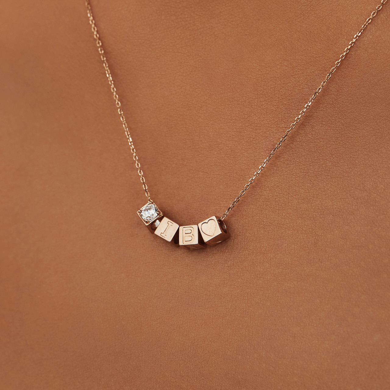 Isabel Bernard La Concorde Felie 14 karat rose gold cube charm with heart