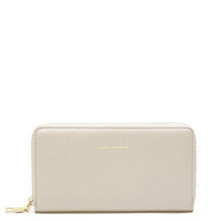 Isabel Bernard Honoré Léa cream calfskin leather zipper wallet