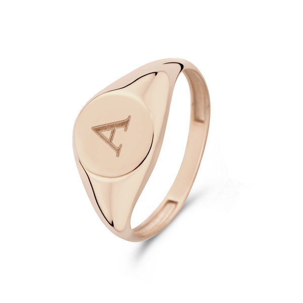 Isabel Bernard La Concorde Lauren anello con sigillo iniziale in oro rosa 14 carati