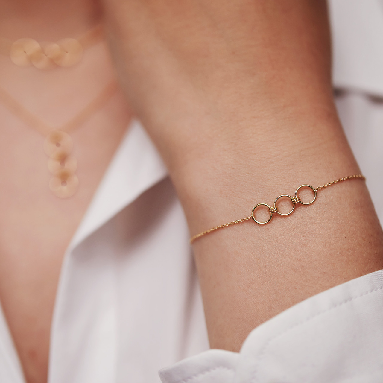 Isabel Bernard Belleville Anna 14 karat gold bracelet with rings