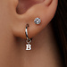 Isabel Bernard Saint Germain Lourdes clous d'oreilles en or blanc 14 carats et oxyde de zirconium