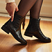 Isabel Bernard Vendôme Chey botas Chelsea de couro de vaca preto croco