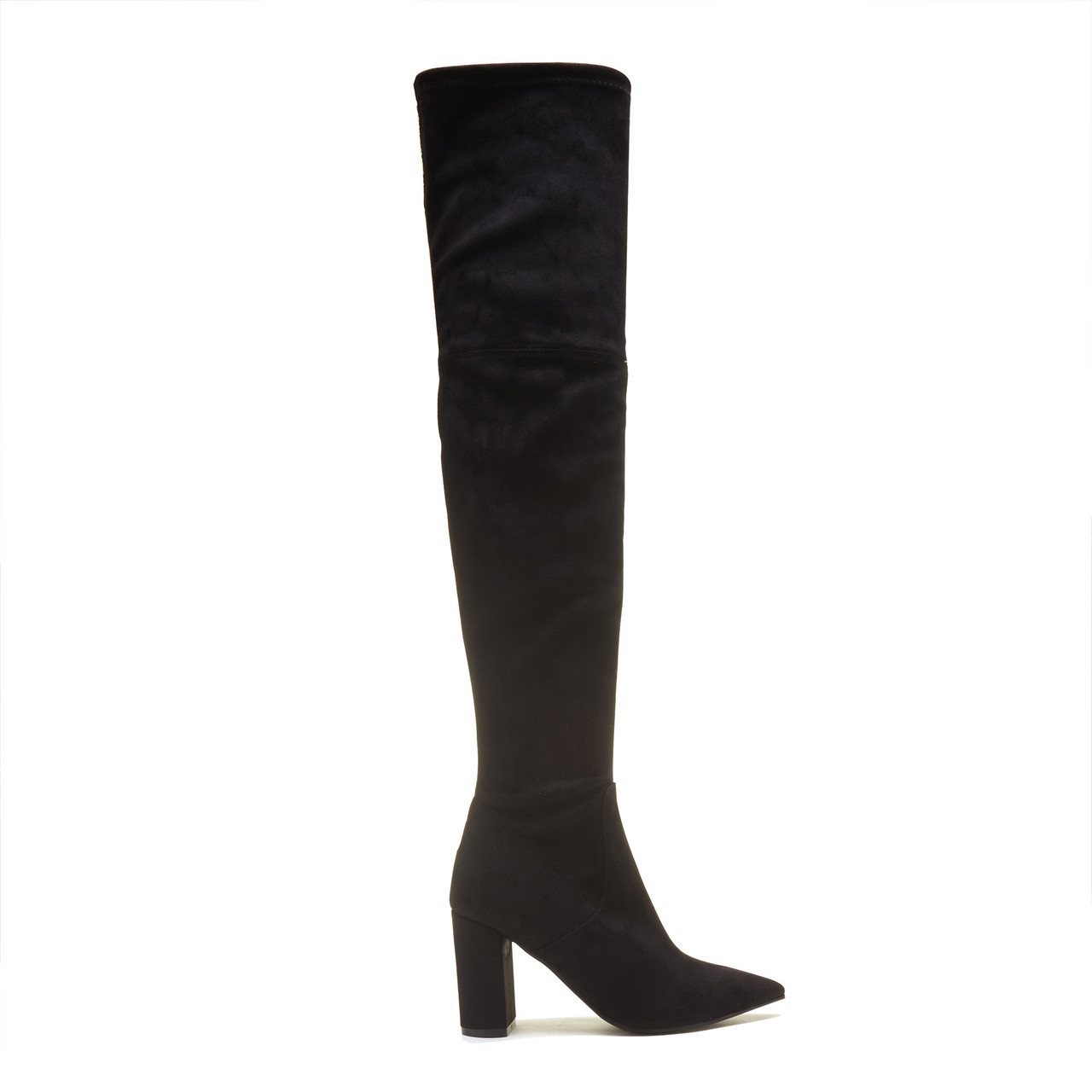Vendôme Fem tacchi in camoscio nero con tacchi elasticizzati