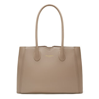 Isabel Bernard Honoré Cloe bolso de mano taupe de cuero vacuno