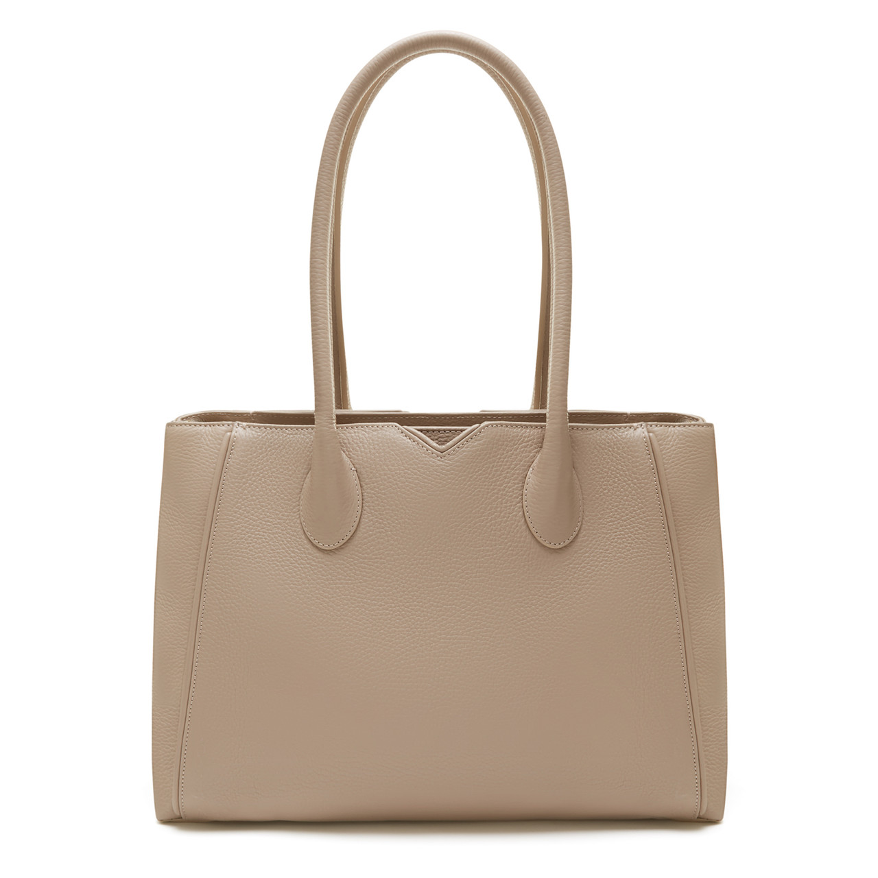 Isabel Bernard Honoré Cloe taupe calfskin leather handbag
