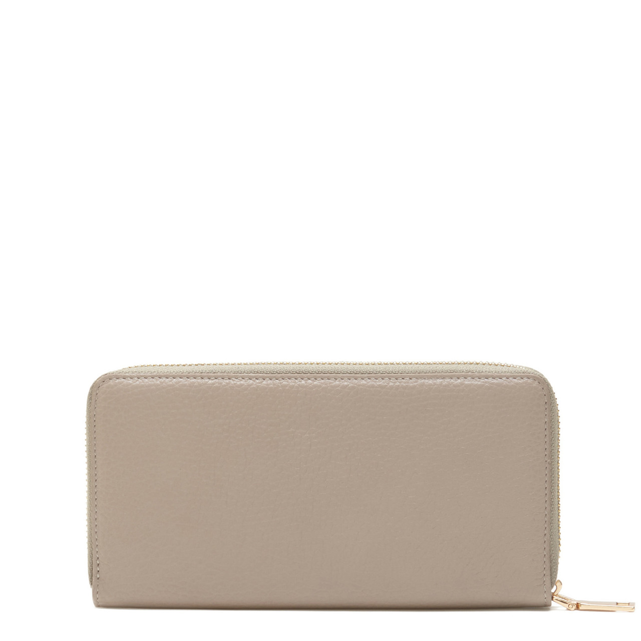 Isabel Bernard Honoré Léa taupe calfskin leather zipper wallet