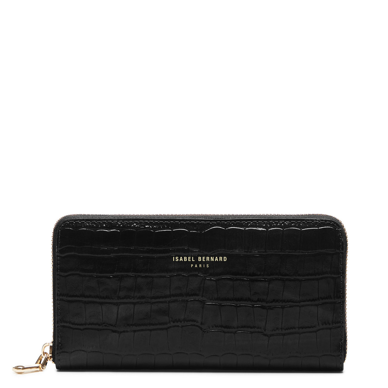 Isabel Bernard Cadeau d'Isabel croco black leather handbag and wallet gift set