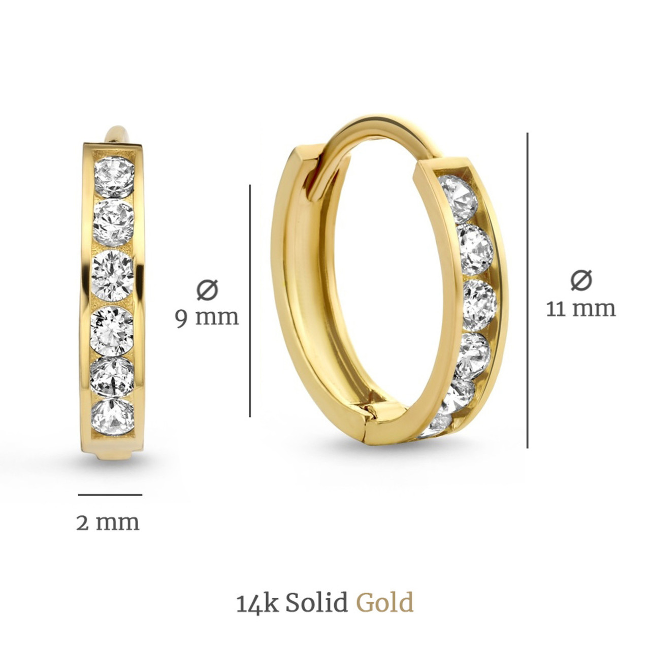 Isabel Bernard Cadeau d'Isabel 14 karat gold earring set with zirconia stones