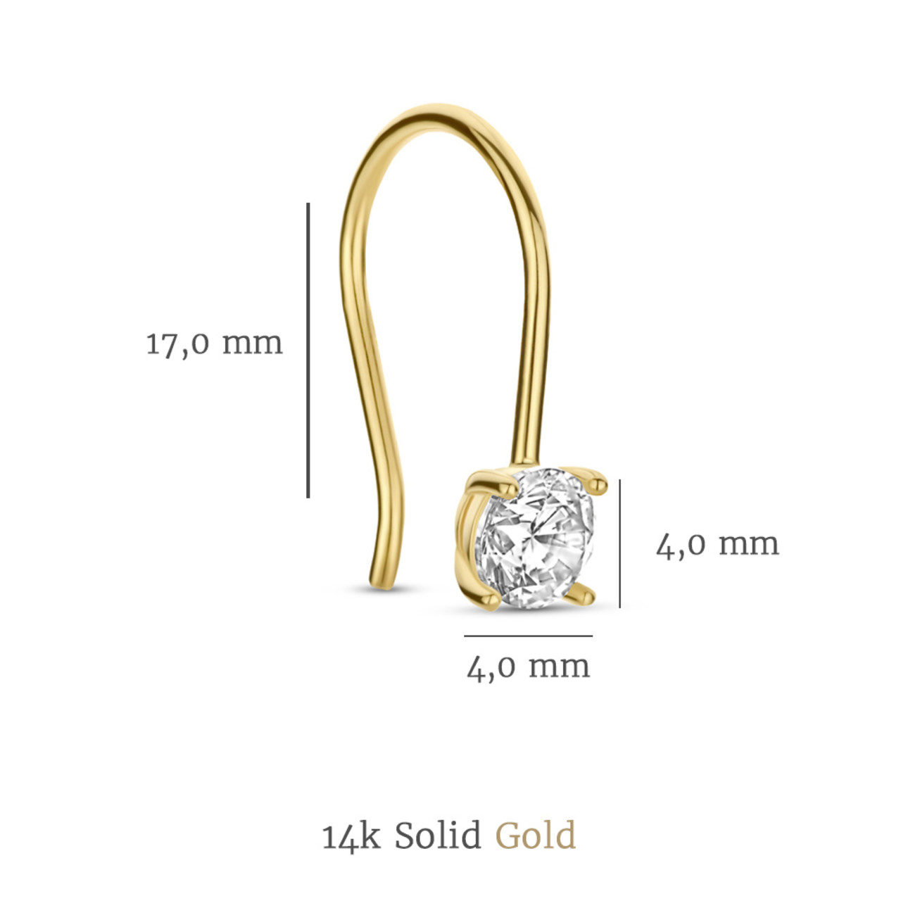 Isabel Bernard Rivoli Elise 14 karat gold drop earrings with zirconia stone