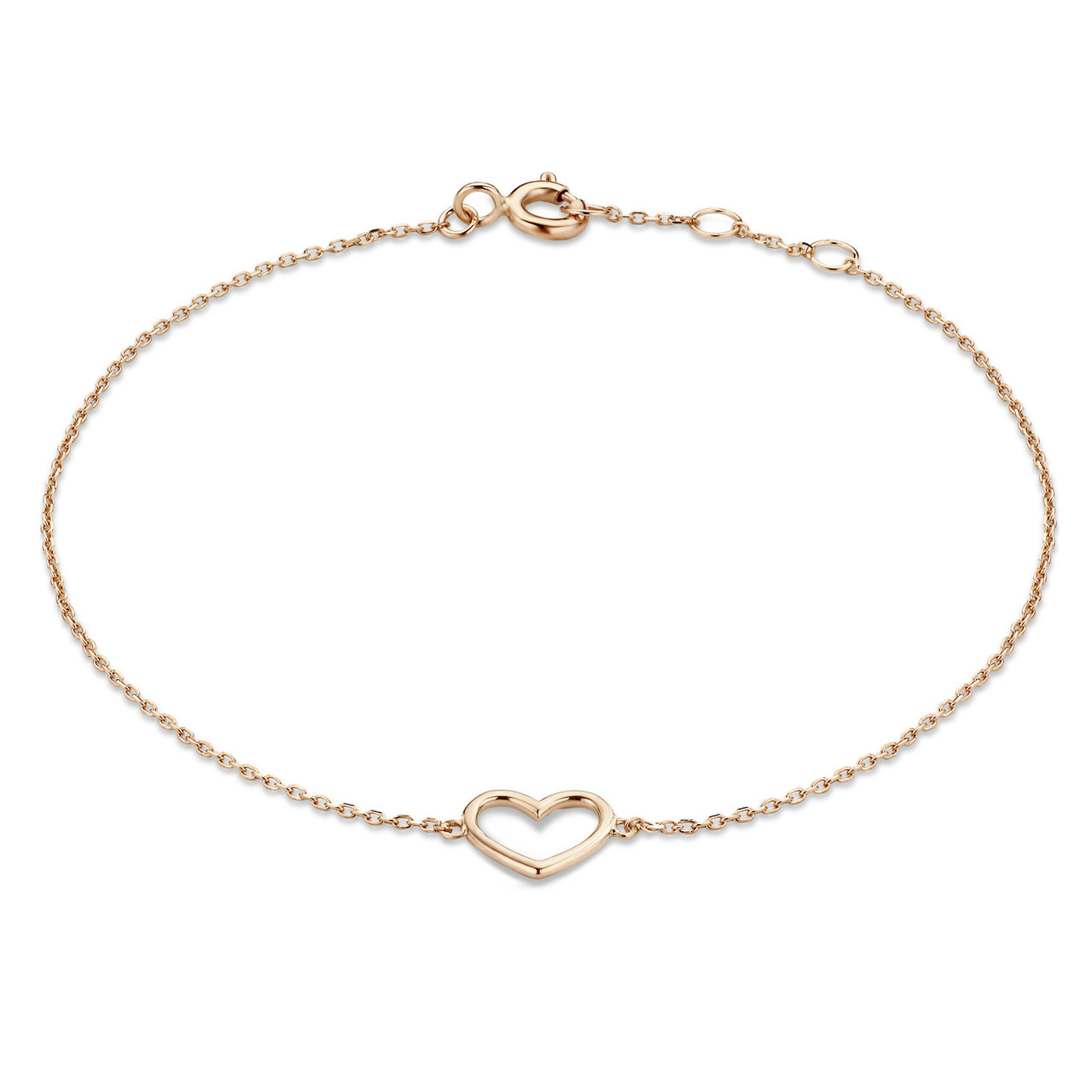 Isabel Bernard Cadeau d'Isabel 14 karat rose gold necklace with bracelet gift set with heart