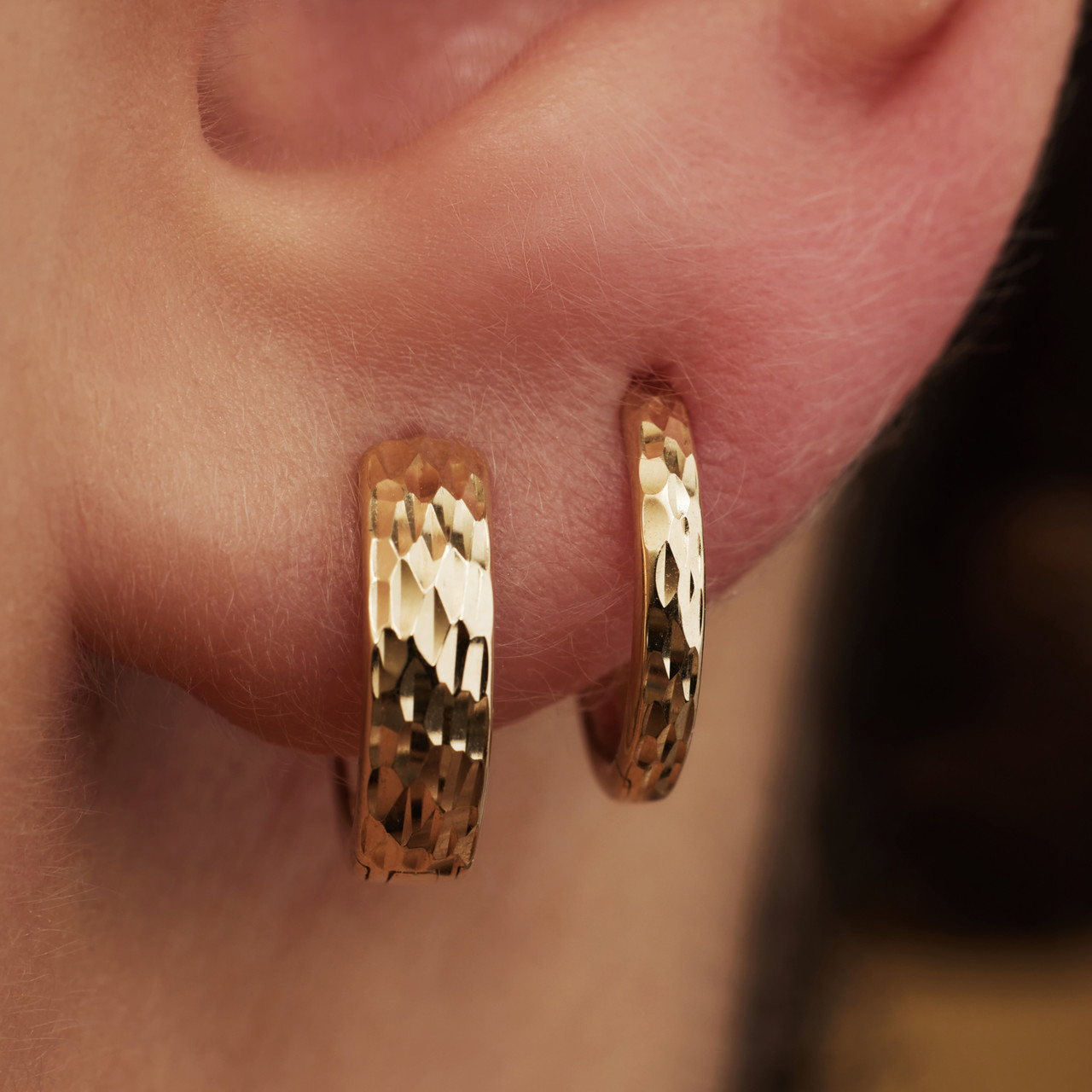 Isabel Bernard Rivoli Laura 14 karat gold hoop earrings with diamond cut