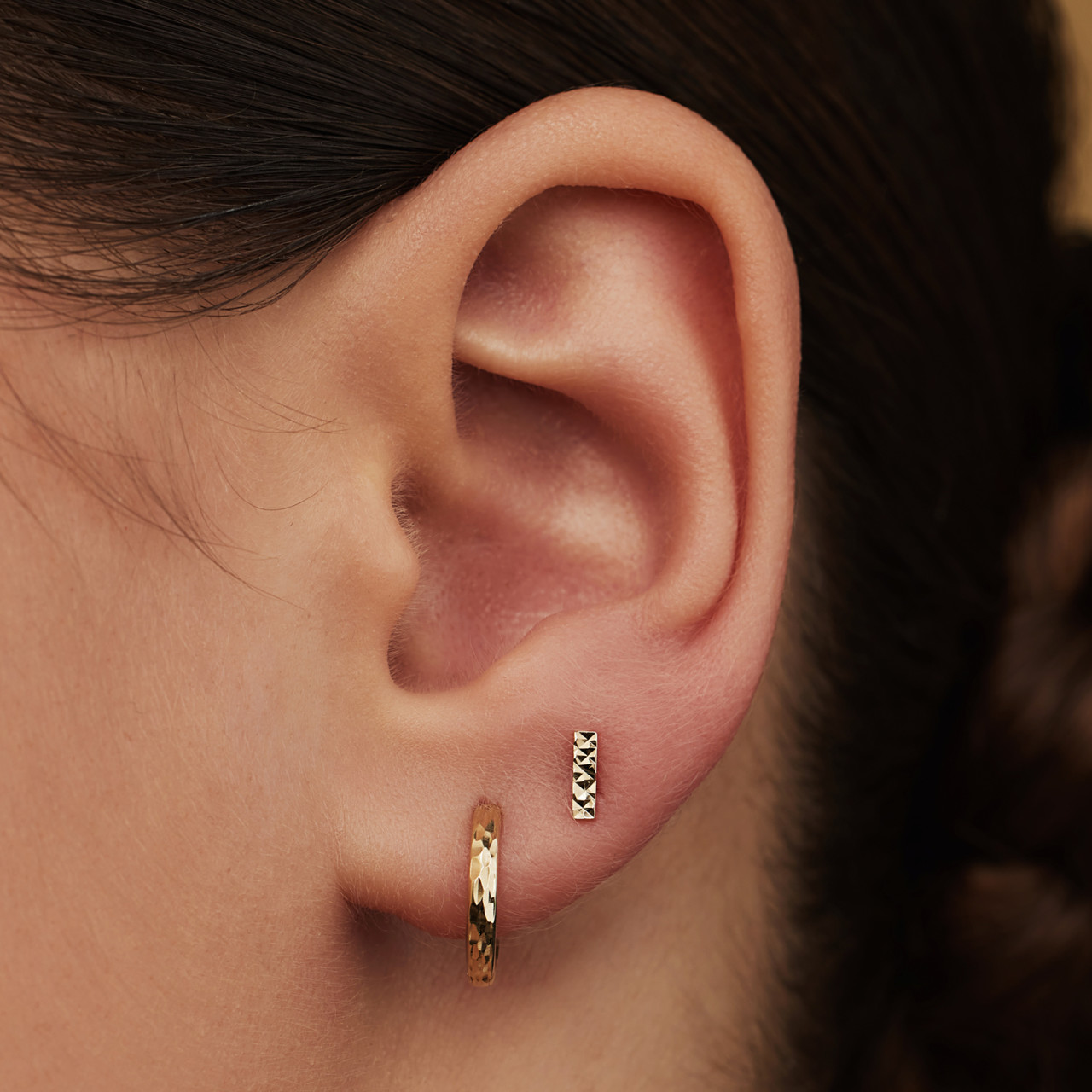 Isabel Bernard Rivoli Laura 14 karat gold stud ear studs with diamond cut