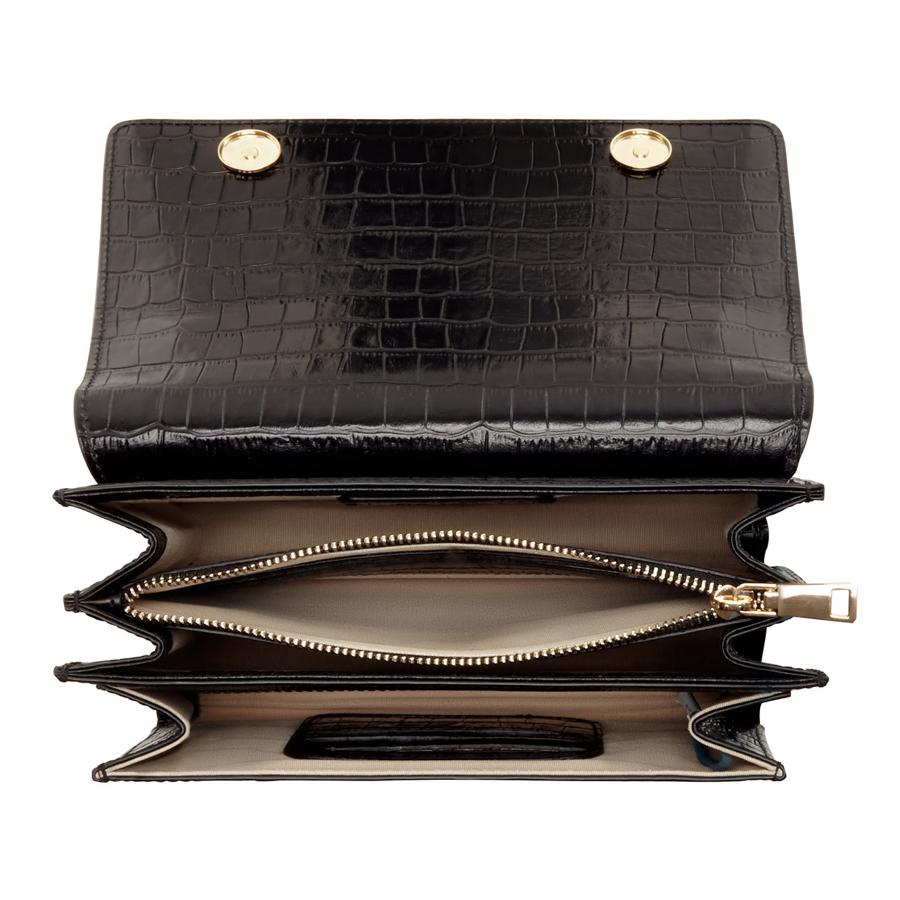 Isabel Bernard - croco black calfskin leather shoulder bag IB21046