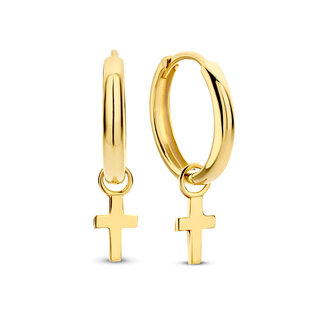 Solid Gold Square Hoops (PAIR) Medium - 14K Gold Pipe Hoop earrings- Tube  hoops- Pipe- 14 ct Solid Gold hoop earrings- Christmas Gift