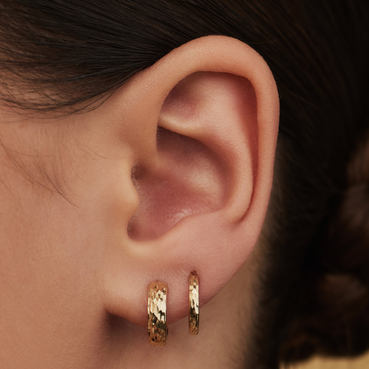 Isabel Bernard Rivoli Laura 14 karat gold hoop earrings with diamond cut