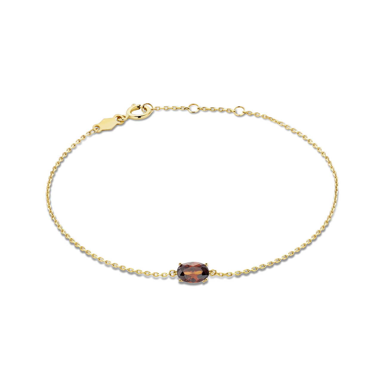 Isabel Bernard Baguette Brune 14 karat gold bracelet with brown zirconia stone