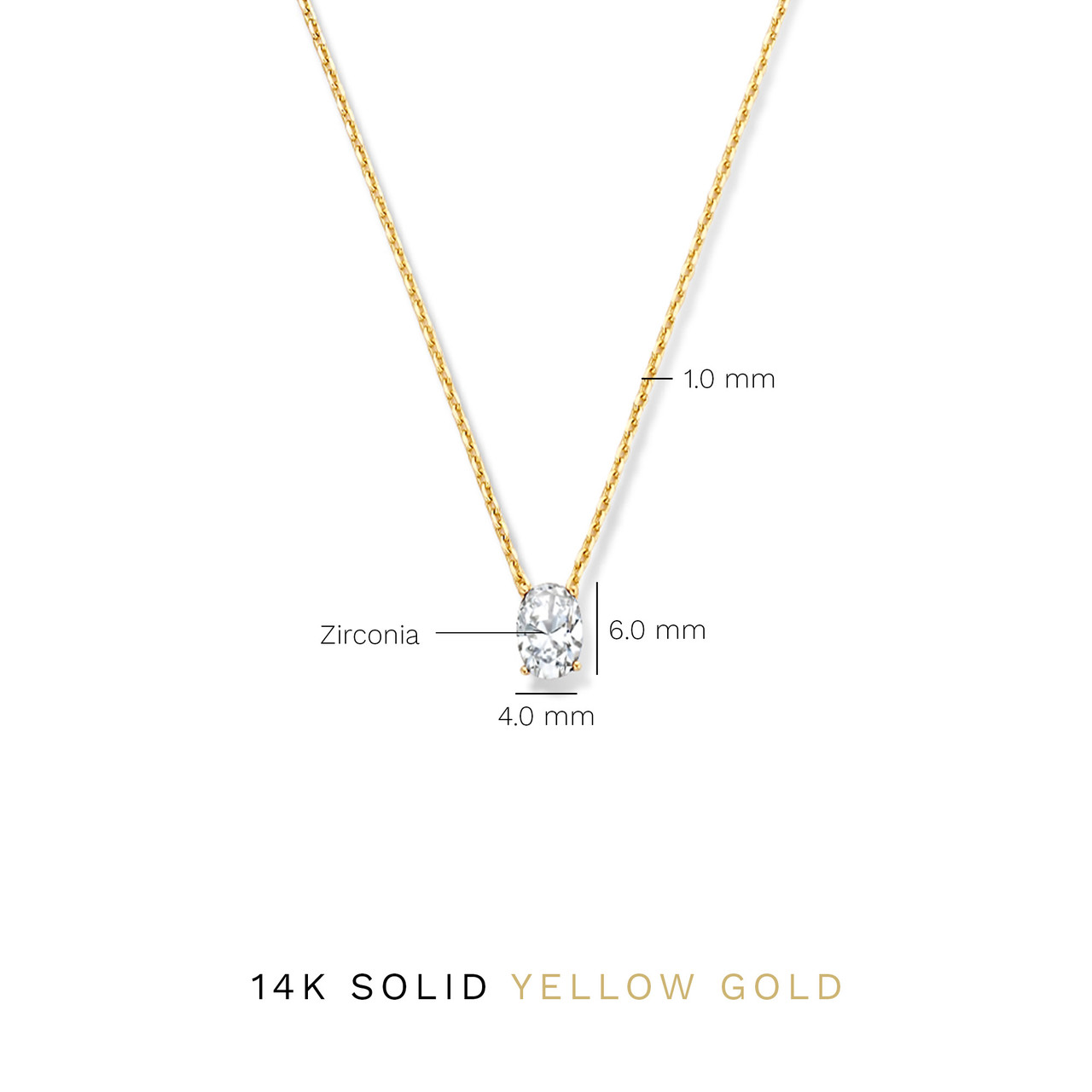 Isabel Bernard Baguette Genevieve 14 karat gold necklace with white zirconia stone