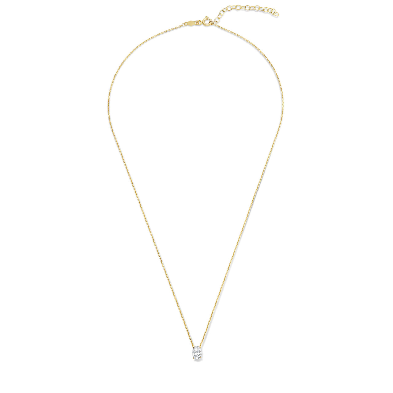 Isabel Bernard Baguette Genevieve 14 karat gold necklace with white zirconia stone