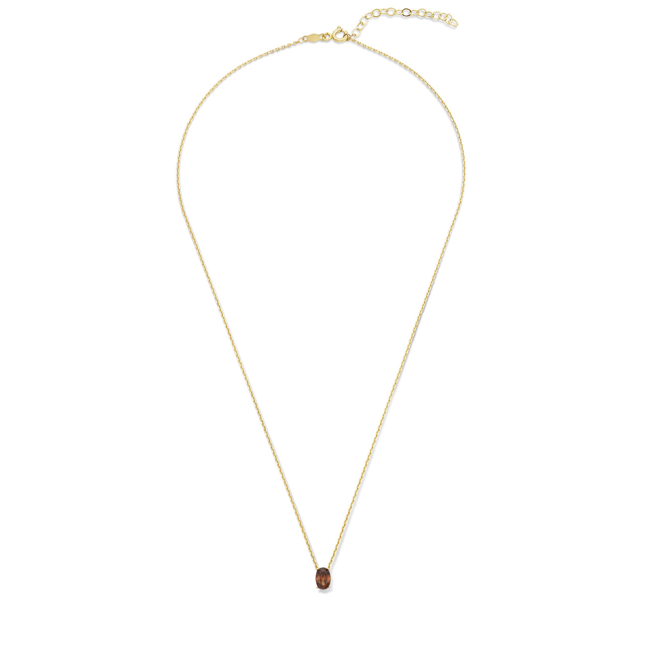 Isabel Bernard Baguette Brune 14 karat gold necklace with brown zirconia stone