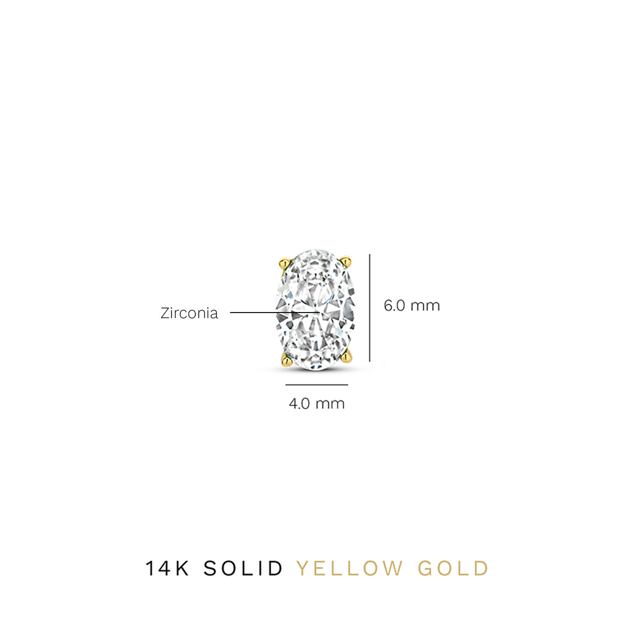 Isabel Bernard Baguette Genevieve 14 karat gold stud ear studs with white zirconia stone