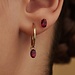 Isabel Bernard Baguette Roux 14 karat gold stud ear studs with red zirconia stone