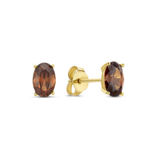 Isabel Bernard Baguette Brune clous d'oreilles en or 14 carats