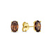 Isabel Bernard Baguette Brune 14 karat gold stud ear studs with brown zirconia stone