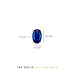 Isabel Bernard Baguette Nila 14 karaat gouden oorknoppen met blauwe zirkonia steen