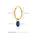 Isabel Bernard Baguette Nila 14 karat gold hoop earrings with blue zirconia stone