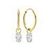 Isabel Bernard Baguette Genevieve pendientes de aro de oro de 14 quilates con circonita blanca