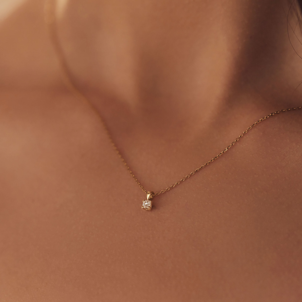 Isabel Bernard De la Paix Celesse 14 karat gold necklace with diamond 0.07 carat