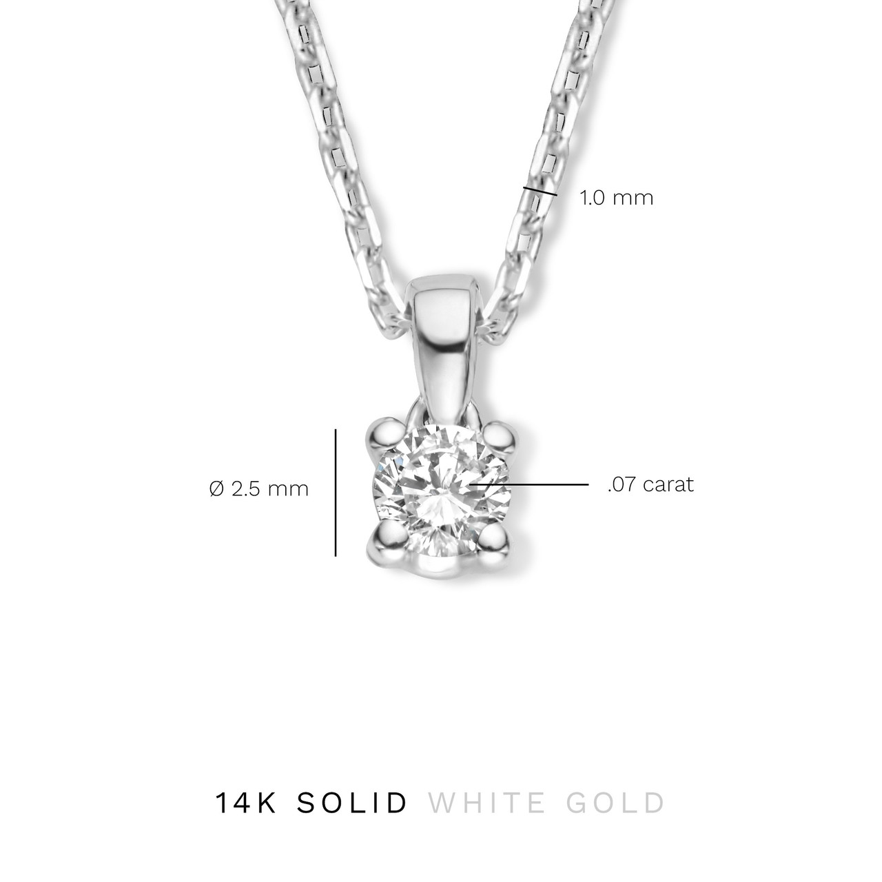 Isabel Bernard De la Paix Celesse 14 karat white gold necklace with diamond 0.07 carat