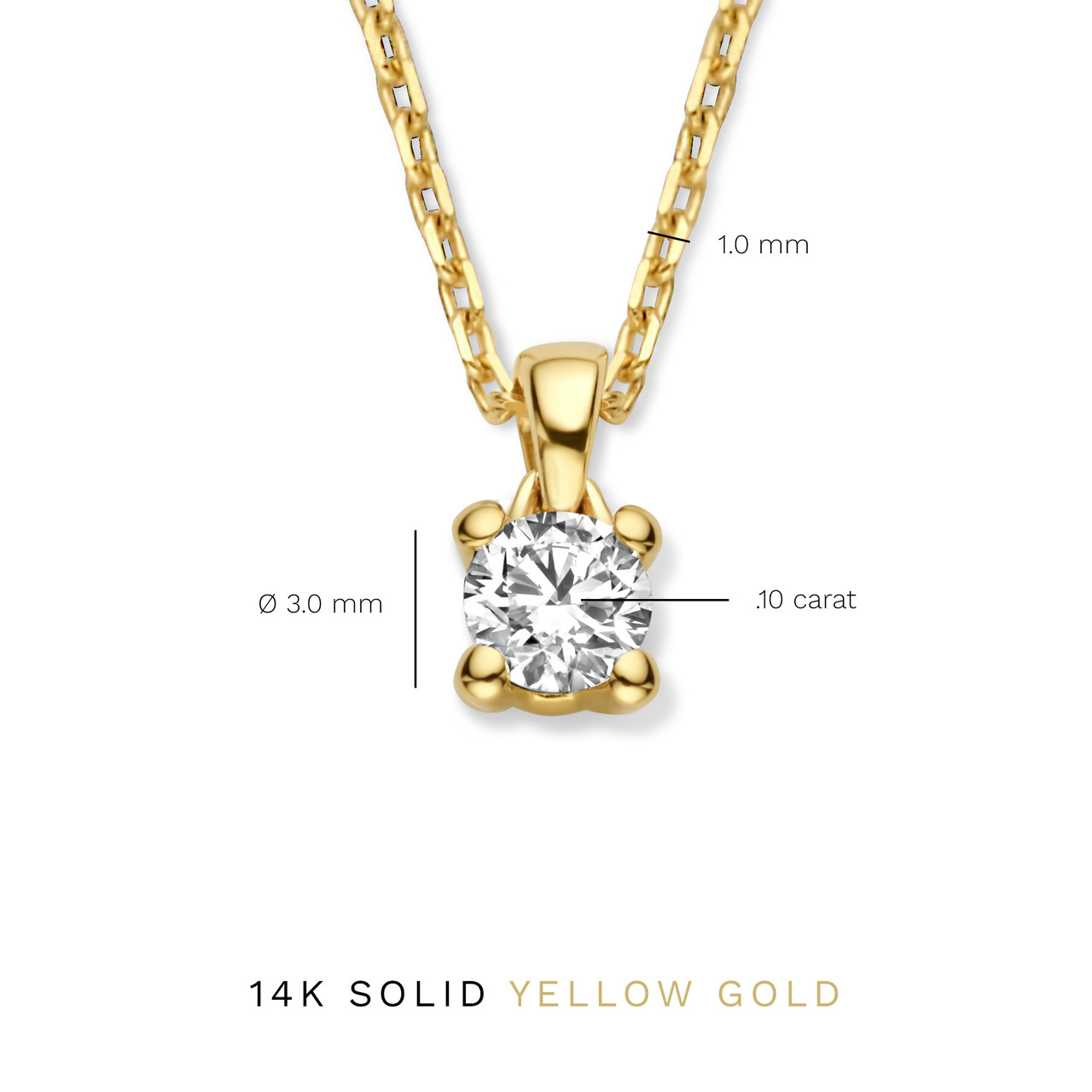 Isabel Bernard De la Paix Christine 14 karat gold necklace with diamond 0.10 carat