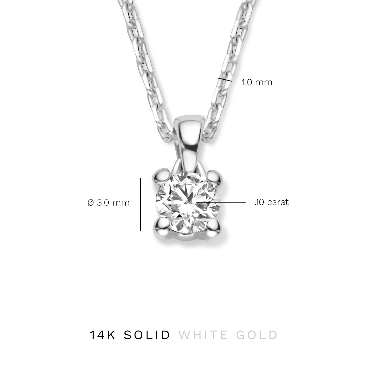 Isabel Bernard De la Paix Christine 14 karat white gold necklace with diamond 0.10 carat