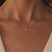 Isabel Bernard De la Paix Christine 14 karat hvidguld halskæde med diamant 0.10 karat