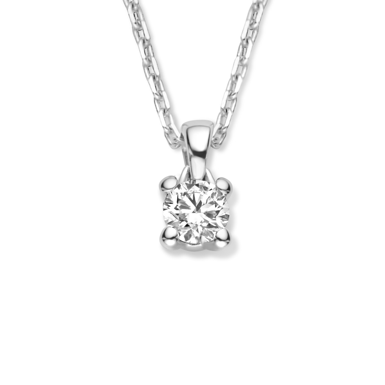 Isabel Bernard De la Paix Christine 14 karat white gold necklace with diamond 0.10 carat