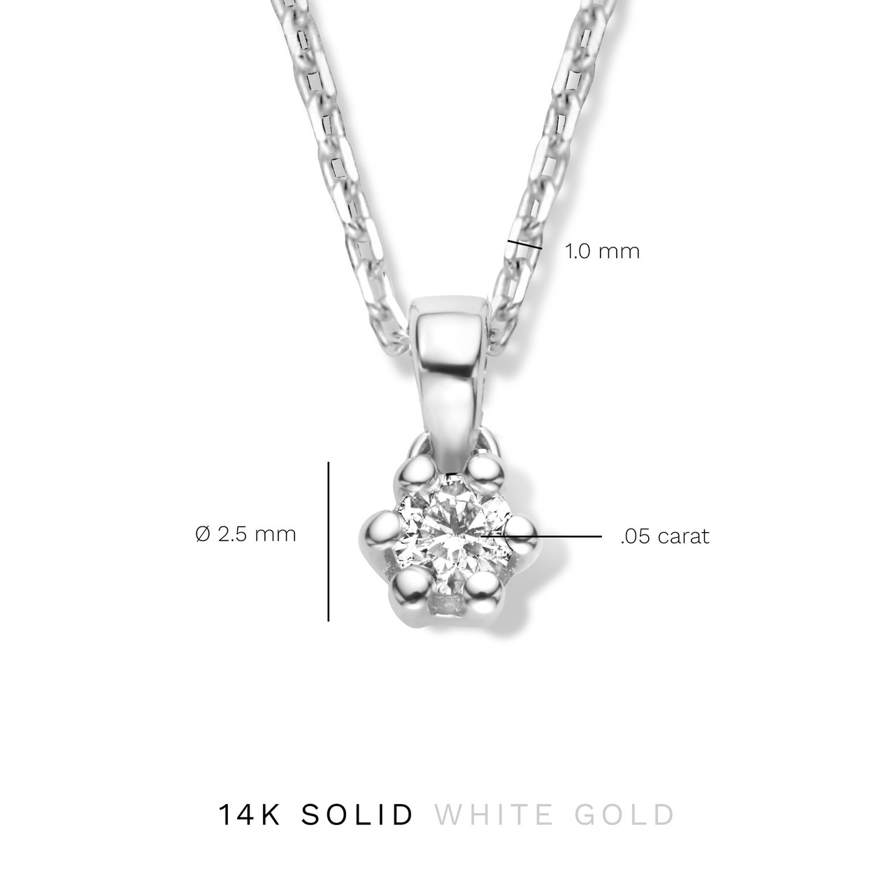 Isabel Bernard De la Paix Emily 14 karat white gold necklace with diamond 0.05 carat