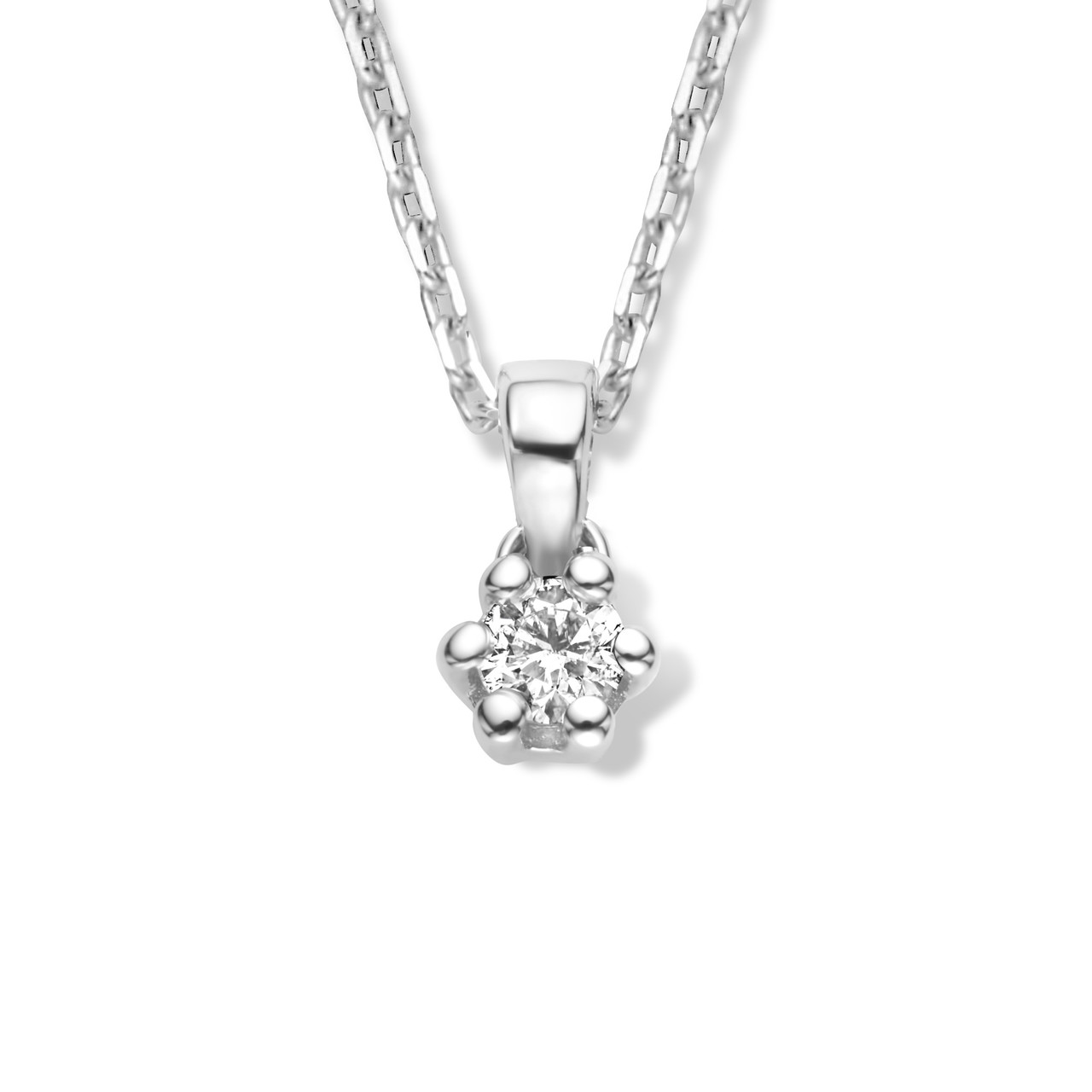 Isabel Bernard De la Paix Emily 14 karat white gold necklace with diamond 0.05 carat