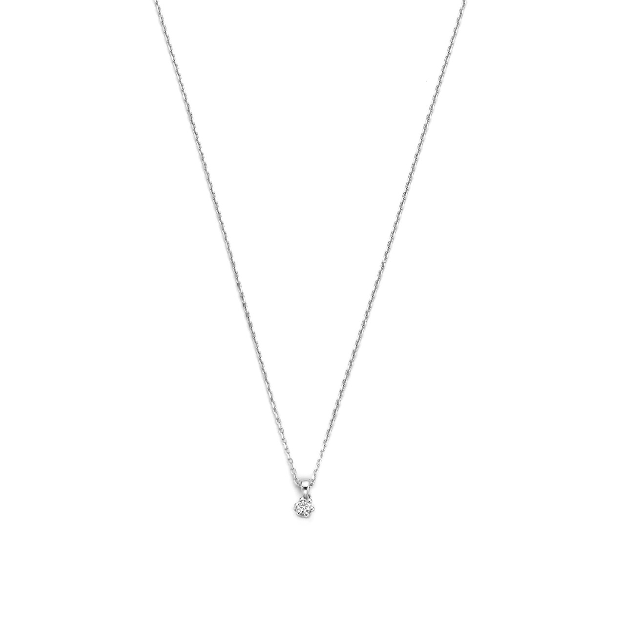 Isabel Bernard De la Paix Emily 14 karat white gold necklace with diamond 0.05 carat