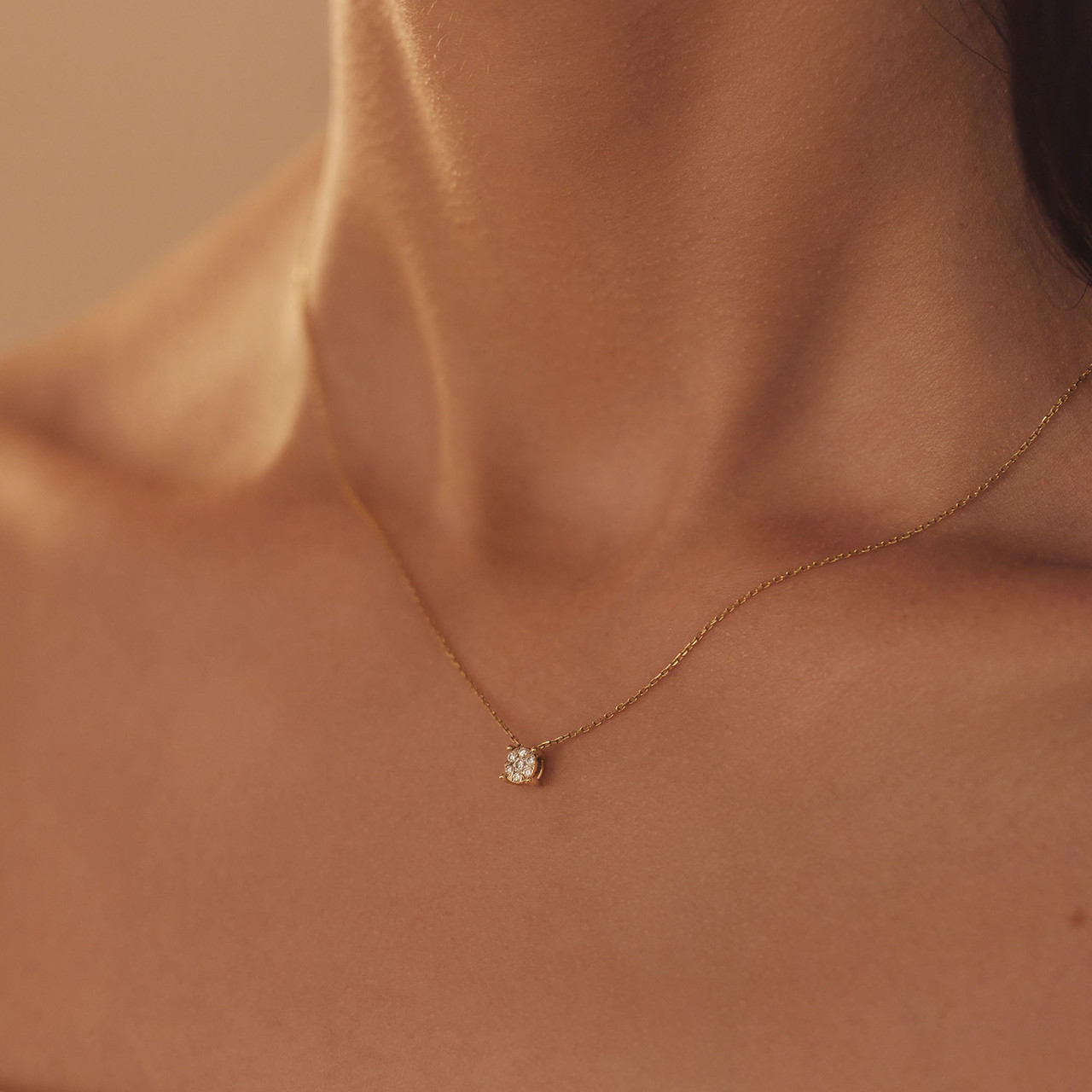 Isabel Bernard De la Paix Hanaé 14 karat gold necklace with diamond 0.08 carat