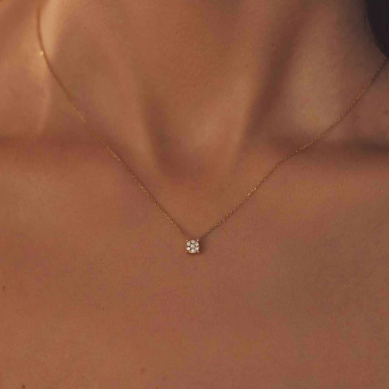 Isabel Bernard De la Paix Hanaé 14 karat gold necklace with diamond 0.08 carat