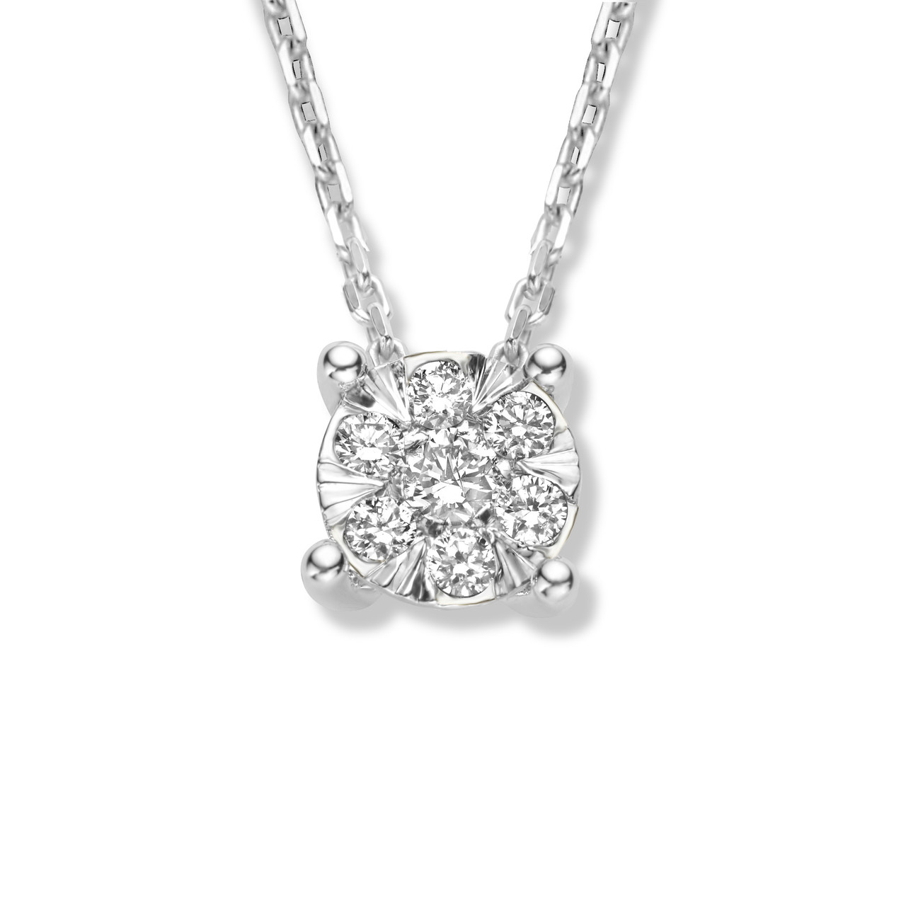 Isabel Bernard De la Paix Hanaé 14 karat white gold necklace with diamond 0.14 carat