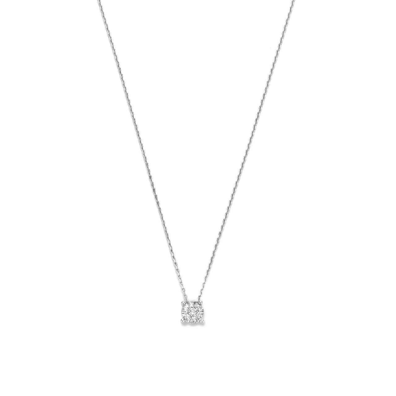 Pave Diamond Heart Pendant Necklace in 14k White Gold - Filigree Jewelers