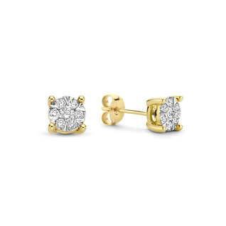Isabel Bernard De la Paix Hanaé orecchini a bottone in oro 14 carati | diamanti 0.28 ct