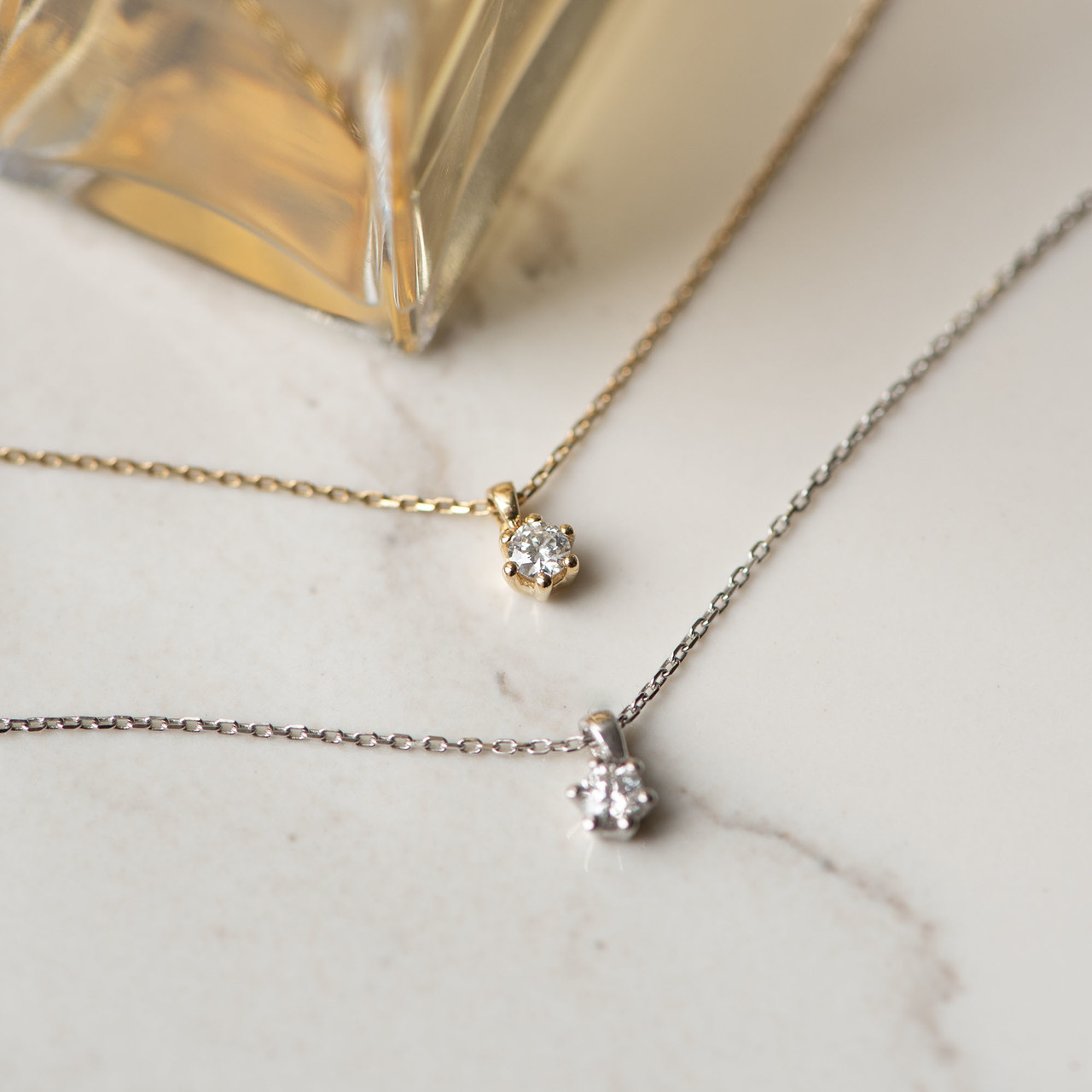 Isabel Bernard De la Paix Emily 14 karat white gold necklace with diamond 0.05 carat