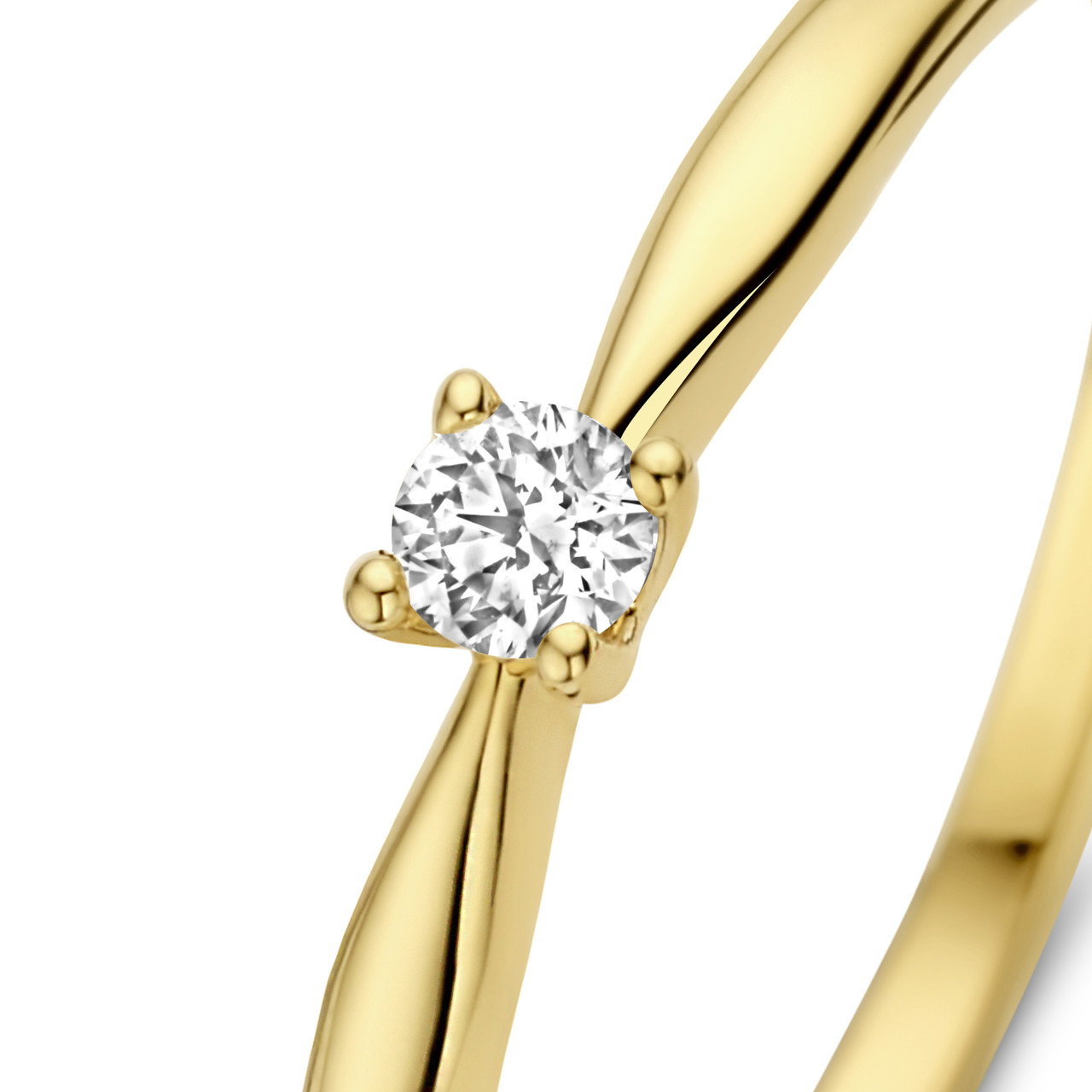 Isabel Bernard - 14 karat gold ring | diamond 0.05 ct | IBD330001