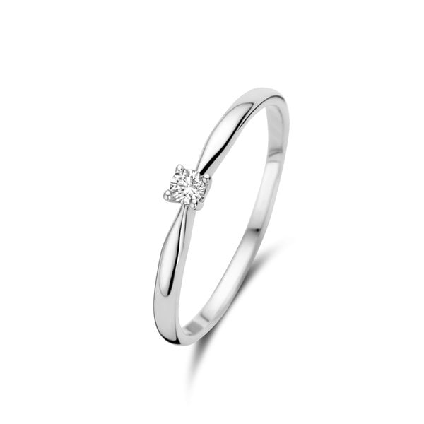 Isabel Bernard De la Paix Céline anel de ouro branco de 14 quilates | diamante 0.05 ct