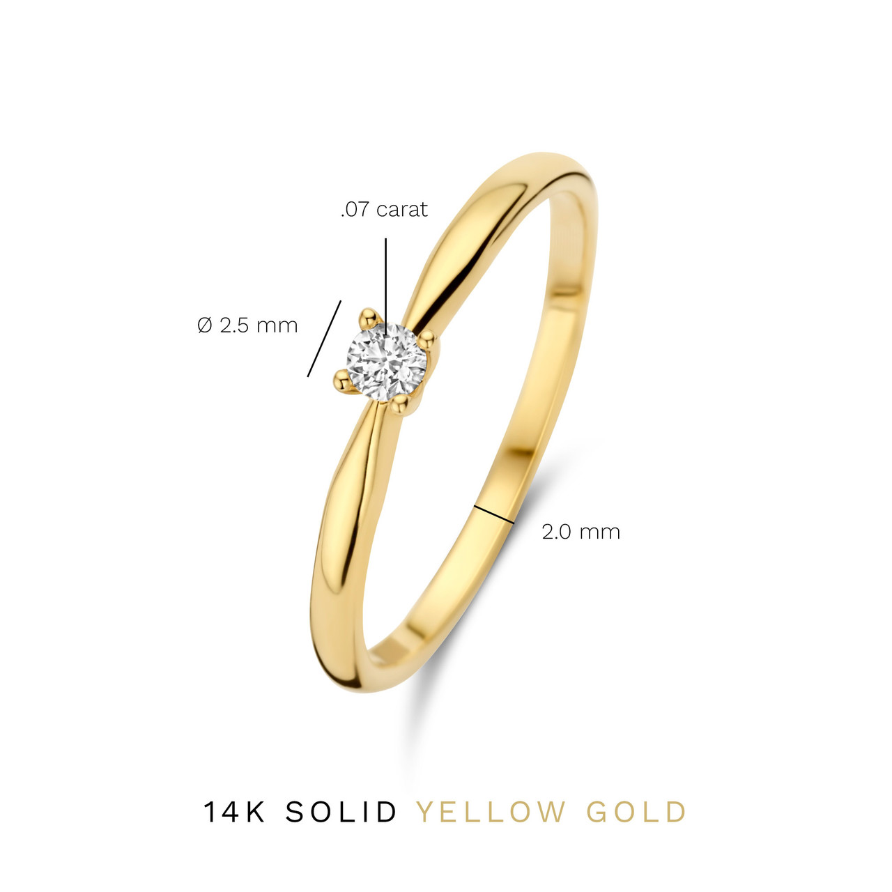 Beschrijving geschenk Interactie Isabel Bernard - 14 kt gouden ring | diamant 0.07 ct | IBD330002
