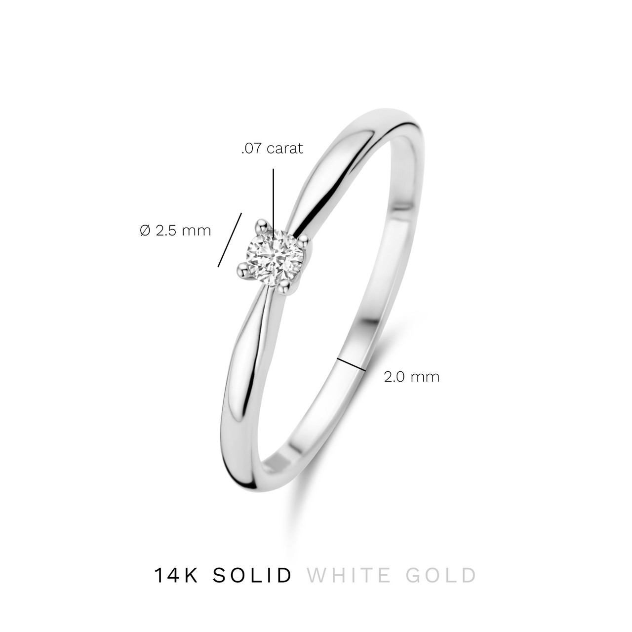 Isabel Bernard De la Paix Celesse 14 karat white gold ring with diamond 0.07 carat